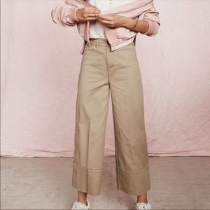 Madewell beige wideleg pants size 32